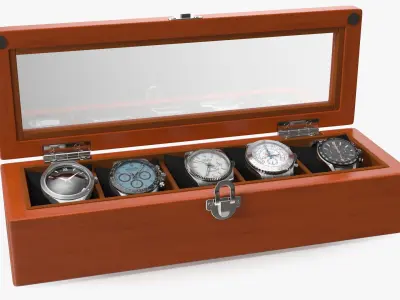 Watch Display Box with Watch Set 3D model