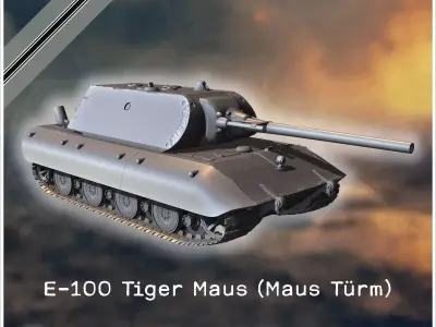 E-100 Tiger Maus Maus Turm Entwicklung super-heavy tank - German 3D print model