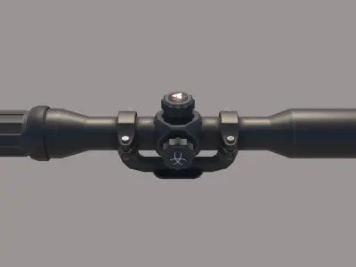 Scope rifle Low-poly 3D model