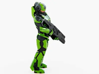 CYBORG SOLDIER RX-500  Rigged for Unreal Engine - Unity - MIXAMO 3D model