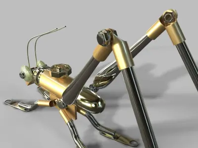 Steampunk Grasshopper 3D model