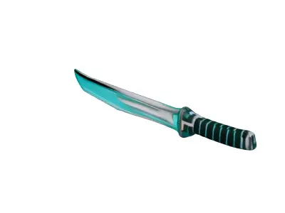 Cyan Neon Katana 3D Model 3D model