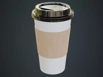 Paper Coffee Cup 2A Low-poly 3D model
