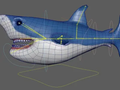 Rig Shark Low-poly 3D model