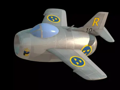 Stylized J29 Tunnan Low-poly 3D model