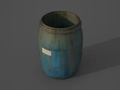 Old Water Barrels - PBR and Game Ready Low-poly 3D model