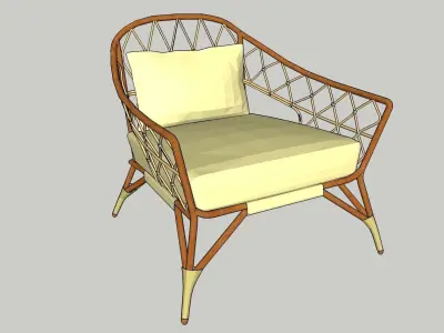 StockHolmRattan Chair Low-poly 3D model