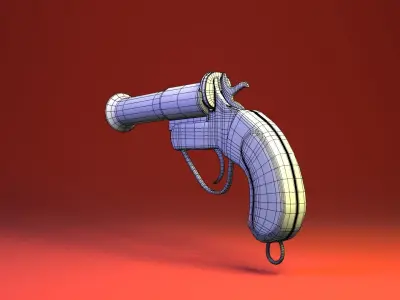 Flare Gun Low-poly 3D model