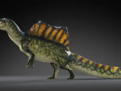 Spinosaurus Rig Low-poly 3D model