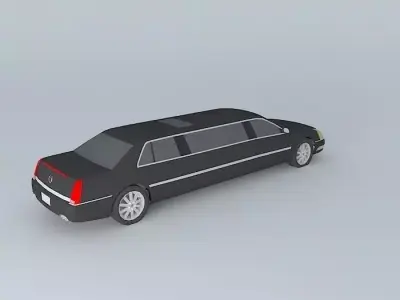 Low Poly Cadillac DTS Extended Limousine Free 3D model