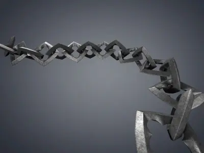 chain metal Chains group of chain links 3D model