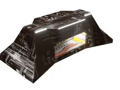 Military building ultra minimal design perfect for mobile games Low-poly 3D model