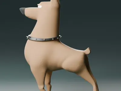 3D dog character Free low-poly 3D model