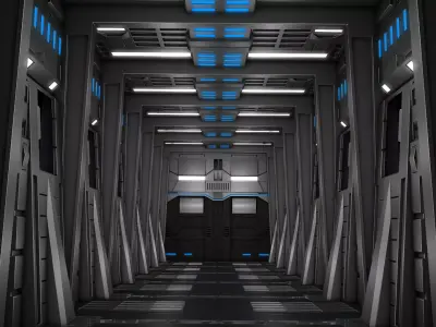 Sci Fi Corridor 3D model 181