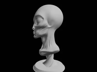Alien Creature Bust Sculpture 3D print model