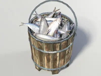 Fish Bucket  Low-poly 3D model