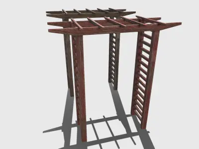 japanese tori gate Low-poly 3D model
