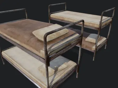 Old Metal Bunk Low-poly 3D model