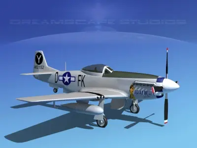 P-51D Mustang Indian Maiden 3D model