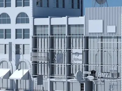 Commercial Building Facade 07 3D model