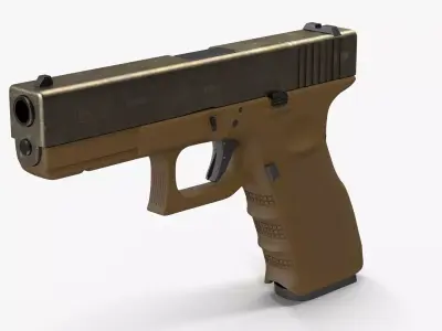 Glock 17 Brown Rough Low-poly 3D model