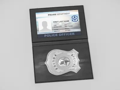 Police Badge Collection 3D model