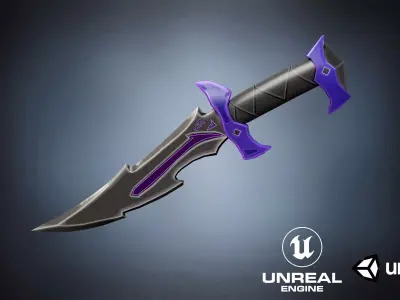 Reaver knife Valorant Game ready asset Low-poly 3D model