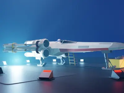 Cartoon X-Wing 3D model