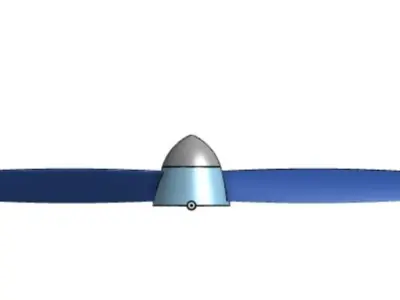 2 Blade Propeller with nose cone 3D print model