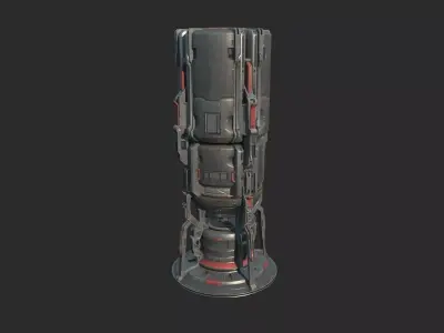 Future science fiction particle synthesizer 3D model