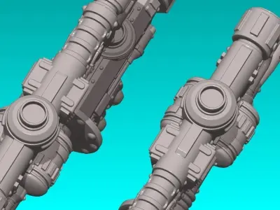 WARGAMING MINIATURE EQUIPPED ARMS FOR ASSAULT PLATFORM 3D print model