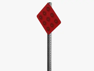 End of road Object marker Red and Yellow(1) 3D model