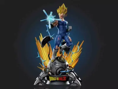 SSJ Vegeta on Capsule Dragon Ball 3D Model Ready to Print 3D print model purchase