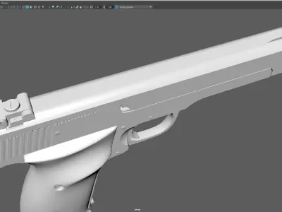 Low Poly 41 Caliber Handgun Stylized Revolver 3D Model Low-poly 3D model