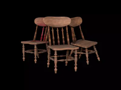 19th Century English Victorian Old Chair Free 3D model