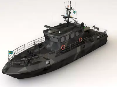 Military Patrol Boat 3D model Low-poly 3D model