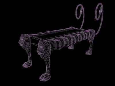 Pure Golden Lion Libation Table for Egyptian Offering 3D model