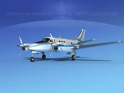 Beechcraft C-6 Transport State Police 3D model