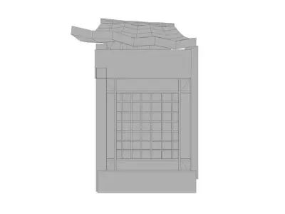 Modular Asian Dojo Low-poly 3D model