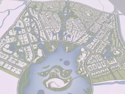 Urban highrise building building ancillary building commercial 3D model