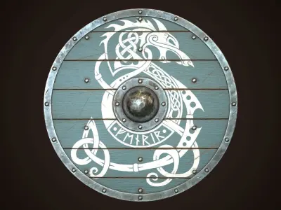 Viking Shield 28 Low-poly 3D model