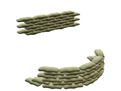 Sandbags Free low-poly 3D model