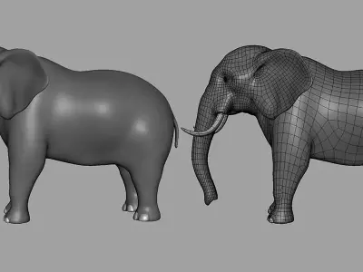 Elephant Topology Uv Map Free low-poly 3D model