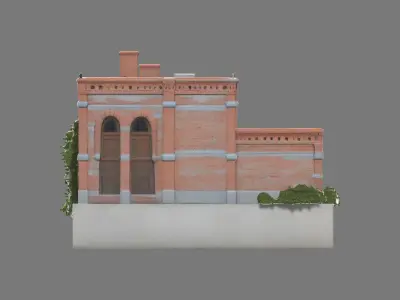 Classical Revival House 3D Model Low-poly 3D model