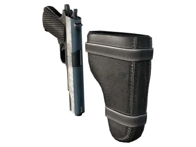 Leg Holster With Gun Low-poly 3D model