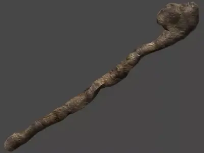 wand2 wooden stick Low-poly 3D model