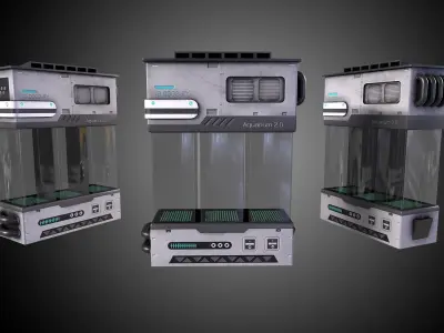 Sci-Fi Aquarium Low-poly 3D model