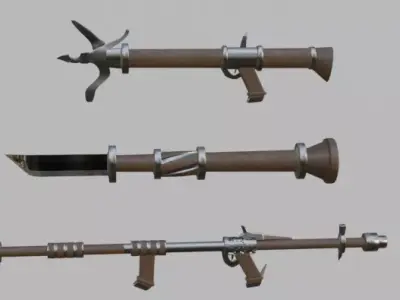 Low Poly Gunblade 3D model