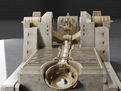 Siege Wagon Low-poly 3D model