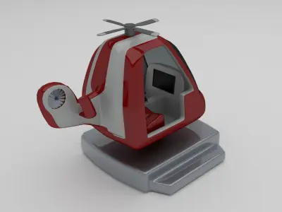 Coast Gurad Kiddie Ride Low-poly 3D model